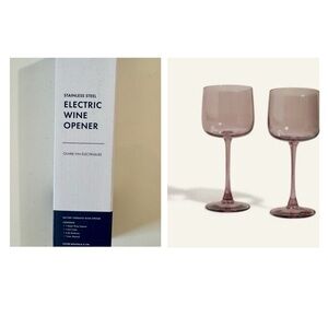 BUNDLE - NIB Our Place Wine Glasses (2) + NIB Mark & Graham Electric Wine Opener